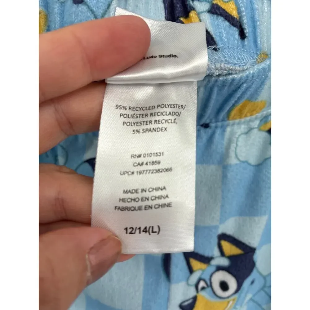 Bluey Cartoon Bandit Blue Elastic Waist Lounge Pants Women's L 12/14